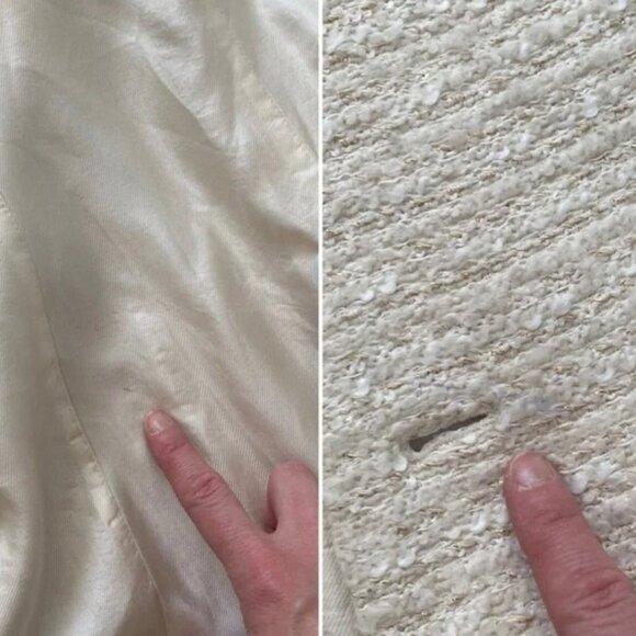 ZARA Metallic ECRU Gold Textured Tweed Double Breasted Frock Blazer - Picture 10 of 13